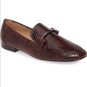 Paolo Burgundy Snake Print Loafers